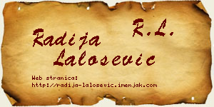 Radija Lalošević vizit kartica